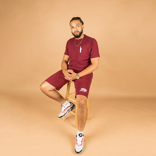 Maroon Dynasty Logo Tee and Maroon DTSR Shorts